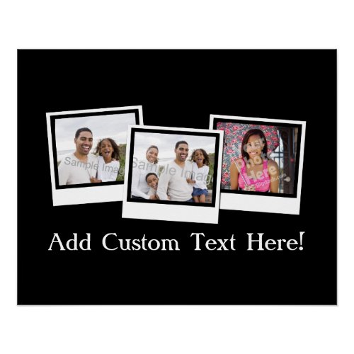 Personalized 3_Photo Snapshot Frames Custom Color Poster