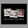 Personalized 3-Photo Snapshot Frames Custom Color Poster