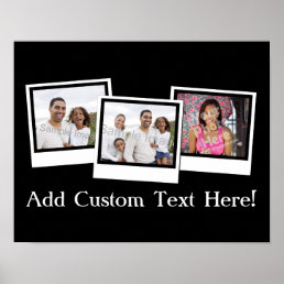 Personalized 3-Photo Snapshot Frames Custom Color Poster