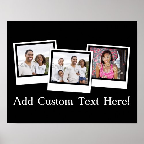 Personalized 3_Photo Snapshot Frames Custom Color Poster