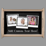 Personalized 3-Photo Snapshot Frames Custom Color Serving Tray