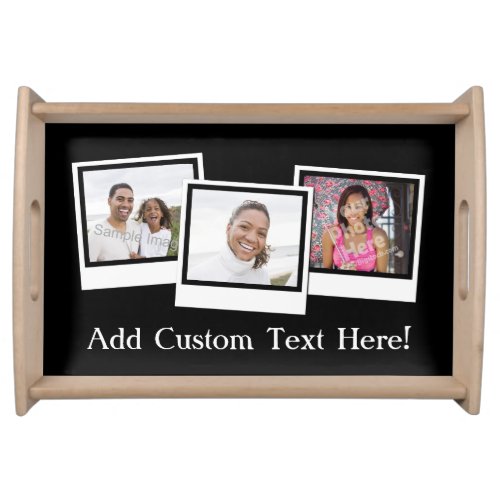 Personalized 3_Photo Snapshot Frames Custom Color Serving Tray