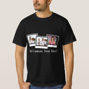 Personalized 3-Photo Snapshot Frames Custom Color T-Shirt