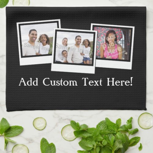 Personalized 3_Photo Snapshot Frames Custom Color Towel