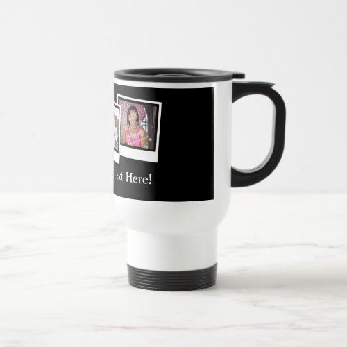 Personalized 3_Photo Snapshot Frames Custom Color Travel Mug