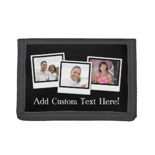 Personalized 3-Photo Snapshot Frames Custom Color Trifold Wallet