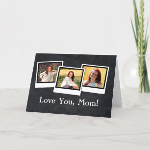 Personalized 3-Photo Snapshot Frames Mother's Day Card