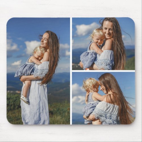 Personalized 3 Photo Template Mousepad