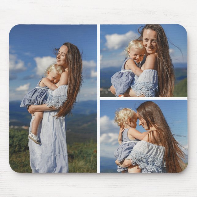 Personalized 3 Photo Template Mousepad (Front)