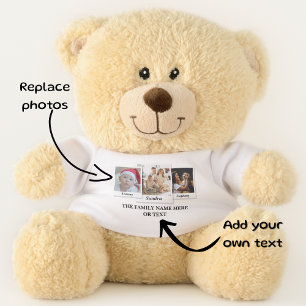 Personalized 3 Photo & Text Teddy Bear Gift, Custo
