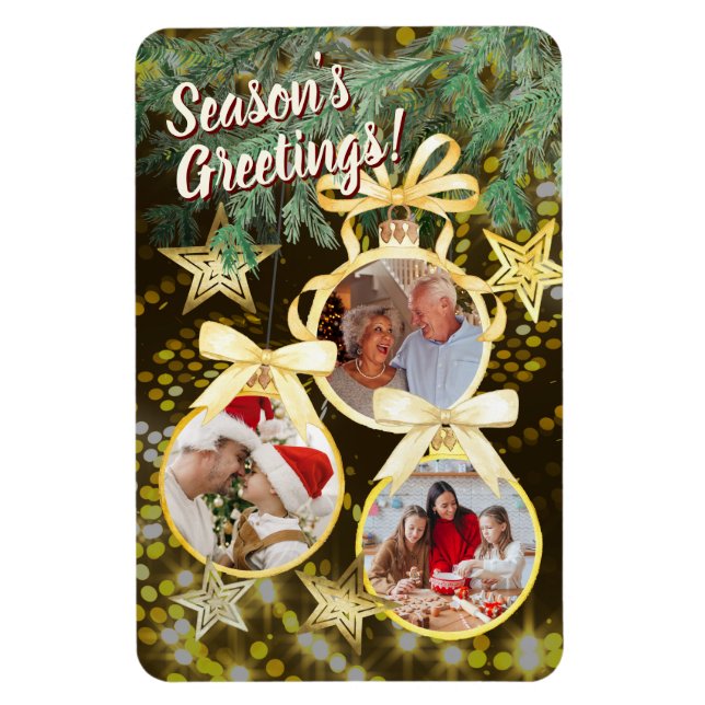 Personalized 3 Photos Ornaments - Magnet (Vertical)