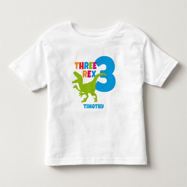 Personalized 3 Rex Toddler T-shirt (Front)