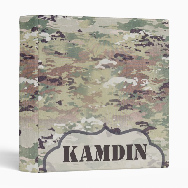Personalized 3 Ring Scrapbook Army OCP Camo Unifor Binder (Front/Spine)