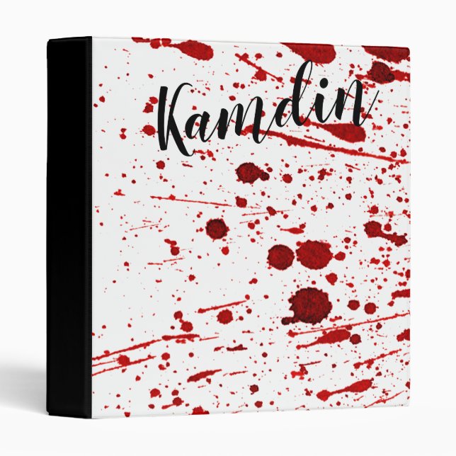 Personalized 3 Ring Scrapbook Blood Splatter Vampi 3 Ring Binder (Front/Spine)