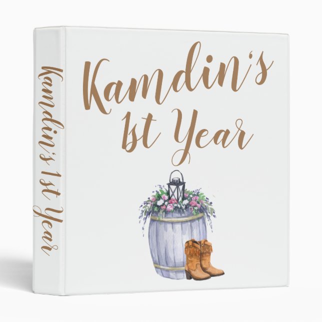 Personalized 3 Ring Scrapbook Summer Country Weddi Binder (Front/Spine)