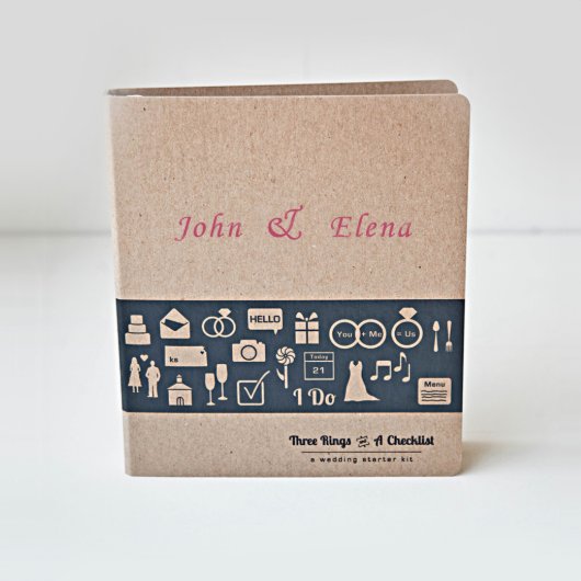 Personalized 3 Ring Wedding Planner Binder (Front)