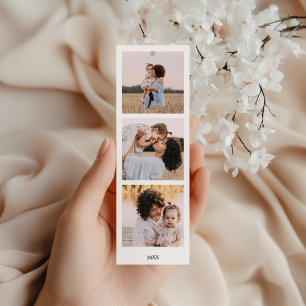 Personalized 3 Square Photos and text Double-Sided Bookmarks