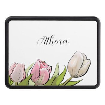 Personalized 3 Tulips Hitch Cover by RicardoArtes at Zazzle