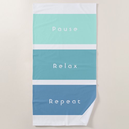 Personalized 3 Words Custom Message Green Blue Beach Towel