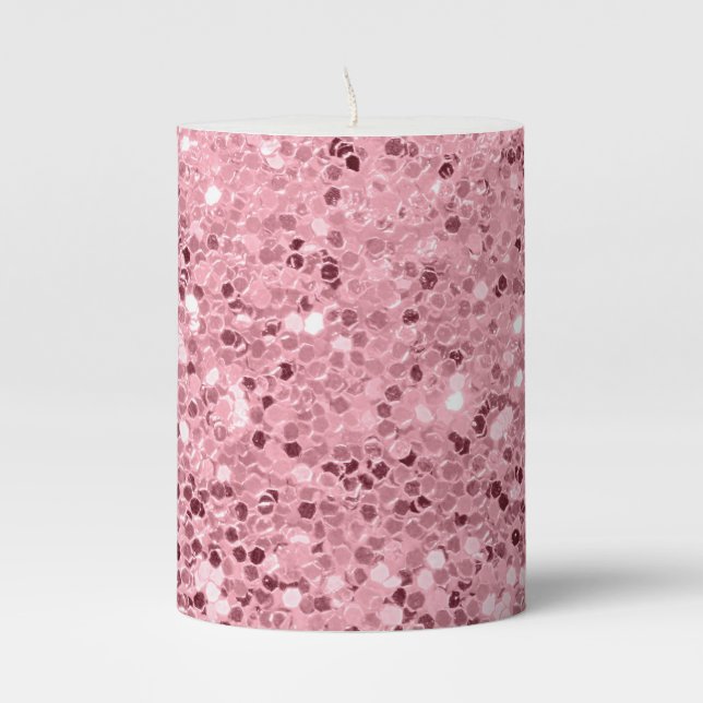 Personalized 3"x4" Candle Rose Gold Glitter (Front)