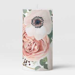 Personalized 3"x6" Candle Geometric Garden Rose