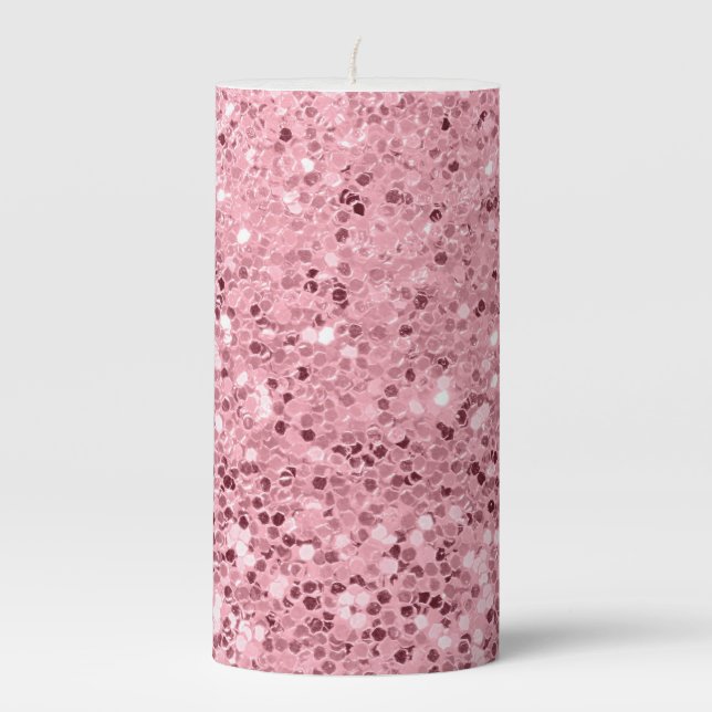 Personalized 3"x6" Candle Rose Gold Glitter (Front)