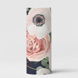 Personalized 3"x8" Candle Geometric Garden Navy