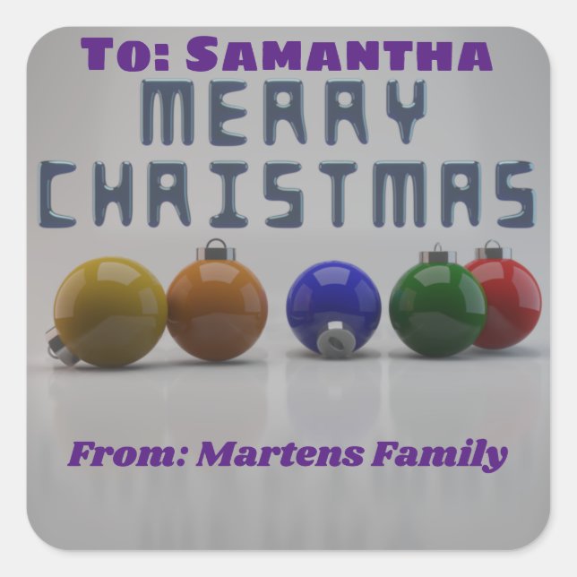 Personalized 3d Ornaments Design Christmas  Square Sticker (Front)