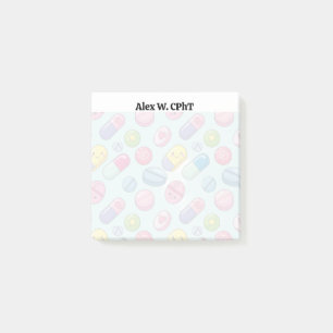 Personalized 3x3 Pharmacy Sticky Notes, Funny Post-it Notes