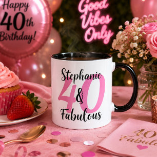 Personalized 40 & Fabulous Birthday Coffee Mug