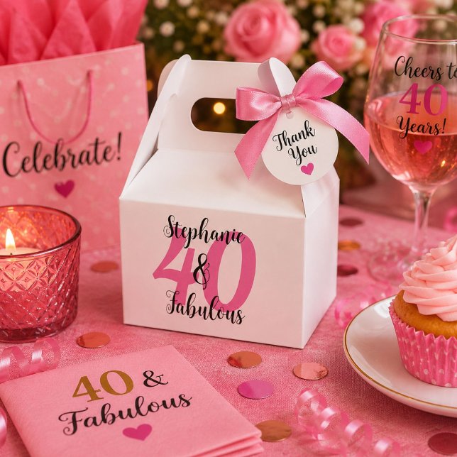 Personalized 40 & Fabulous Birthday  Favor Boxes (Creator Uploaded)