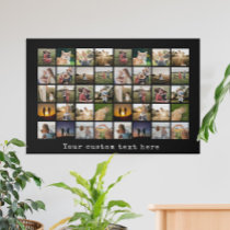 Personalized 40 Photo Collage Faux Canvas Print