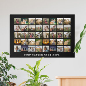 Personalized 40 Photo Collage Faux Canvas Print
