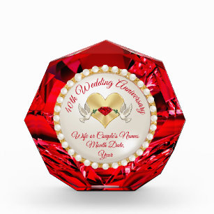 Customizable Happy 60th Anniversary Present Acrylic Award, Zazzle