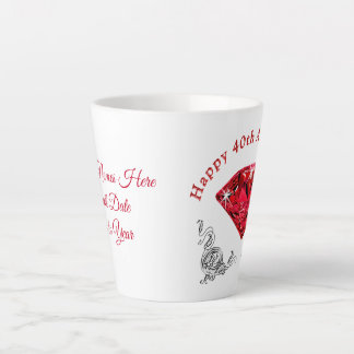 Personalized 40th Anniversary Gifts, Latte Mug