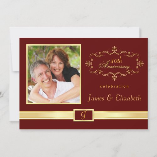 Personalized 40th Anniversary Party Invitations