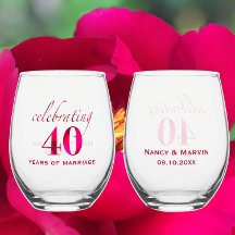 Personalized 40th Anniversary Ruby Rose Keepsake