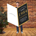 Personalized 40th Birthday 1984 Black Gold Huge Card<br><div class="desc">1984-Themed 40th Birthday Personalized Black Gold Huge Card. Our exceptional 40th Birthday 1984 Black Gold Huge Card is a unique gift idea that will leave a lasting impression. Perfect for those born in 1984 celebrating their milestone 40th birthday. This magnificent card features a sleek black and gold theme, adding an...</div>