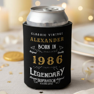 Personalized 40th Birthday 1986 Vintage Legendary Can Cooler