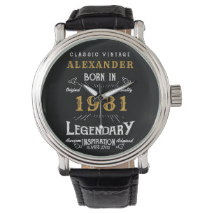 Personalized 40th Birthday Born 1981 Vintage Black Watch