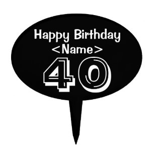 Personalized 40th Birthday Cake Topper Party