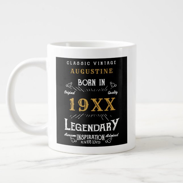 Personalized 40th Birthday Giant Coffee Mug (Left)