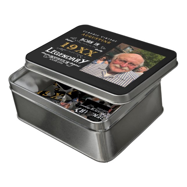 Personalized 40th Birthday Jigsaw Puzzle (Lid Open)