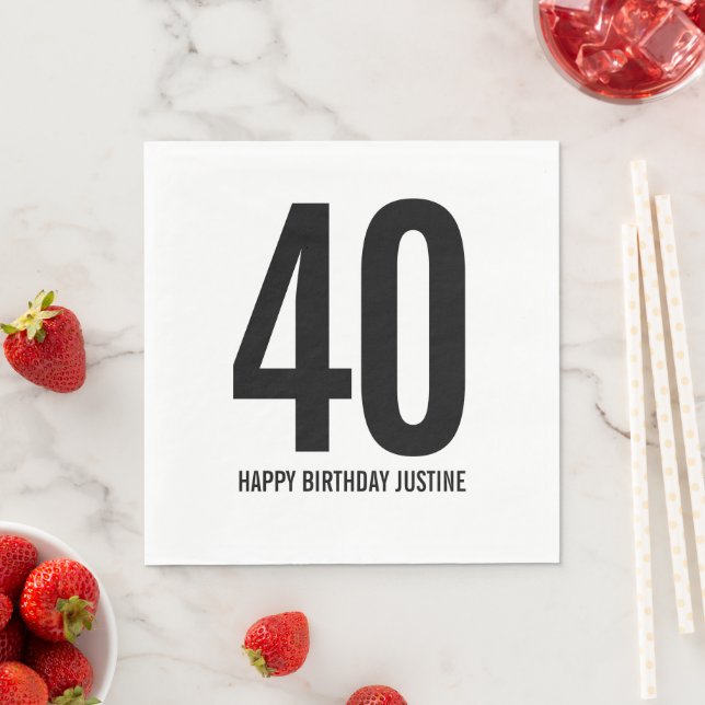 Personalized 40th Birthday Napkins (Insitu)