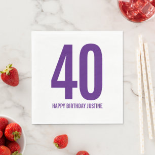 Personalized 40th Birthday Napkins