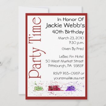 Personalized 40th Birthday Party Invitation by NightSweatsDiva at Zazzle