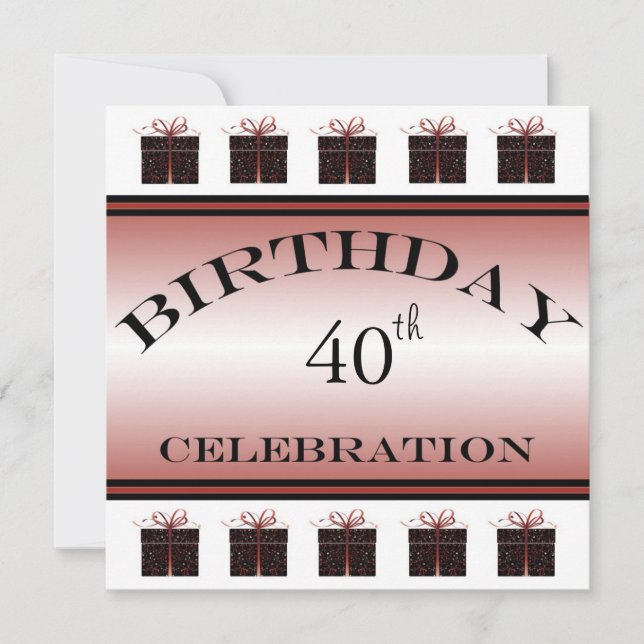 Personalized 40th Birthday Party Invitations (Front)