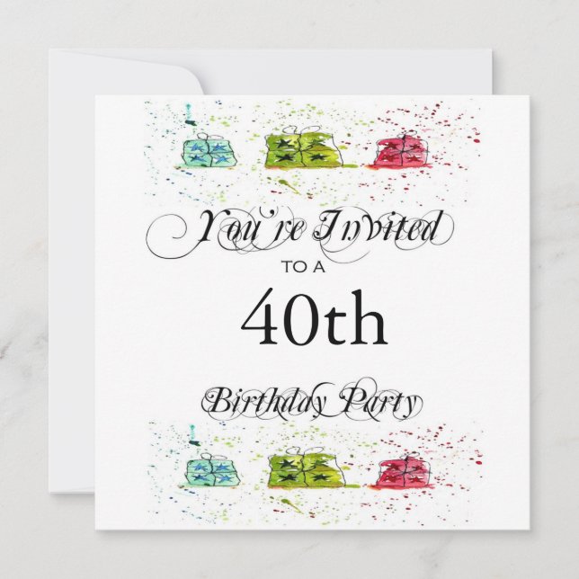 Personalized 40th Birthday Party Invitations (Front)