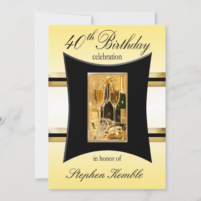 Personalized 40th Birthday Party Invitations (Front)