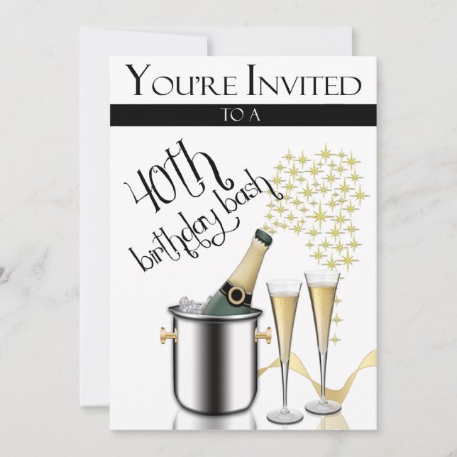 Personalized 40th Birthday Party Invitations (Front)